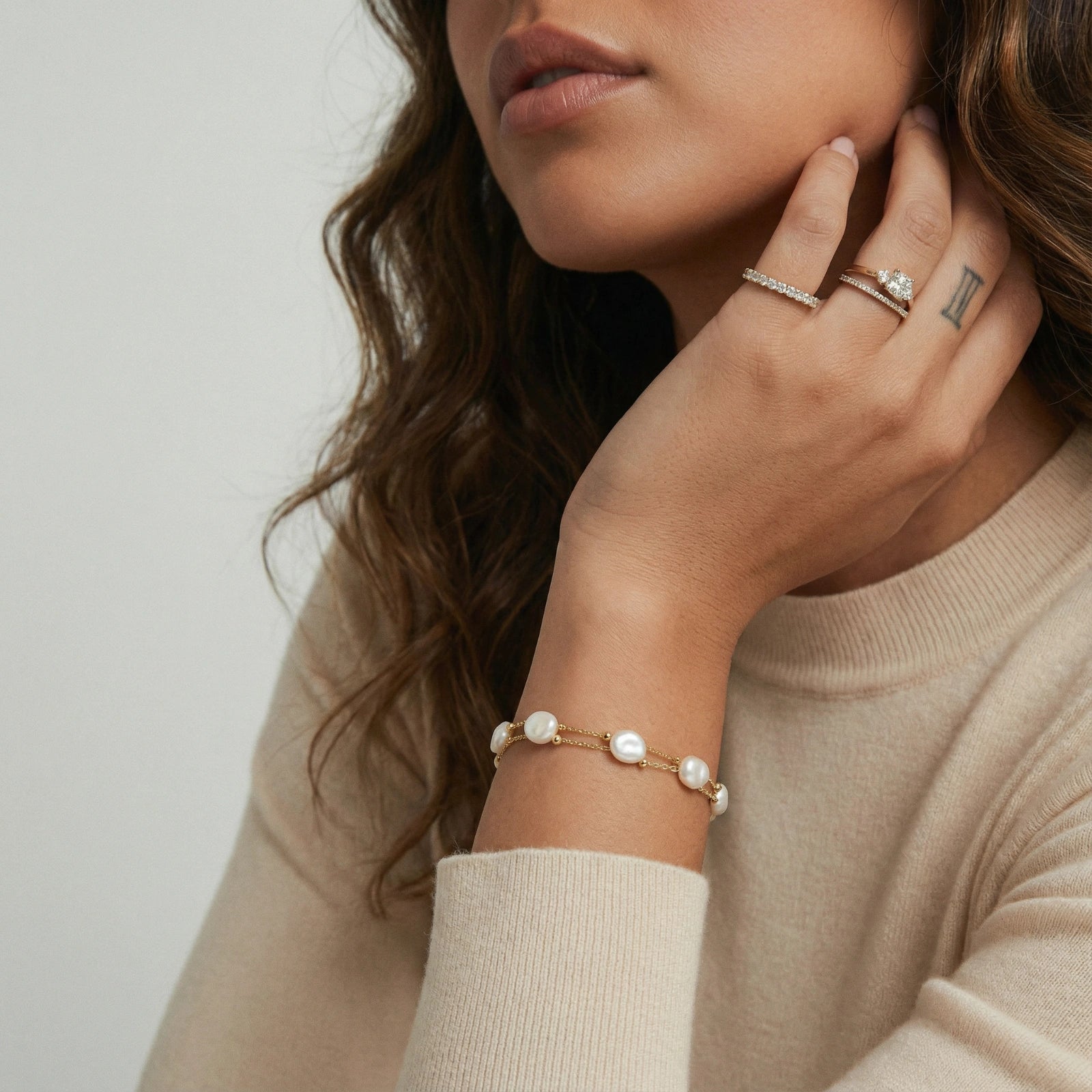 Baroque Pearl Layered Bracelet | Novaeli