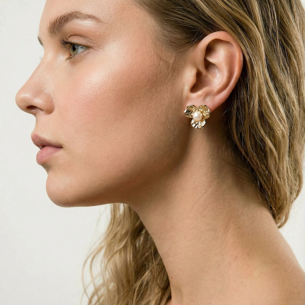 Bloom Pearl Studs | Novaeli