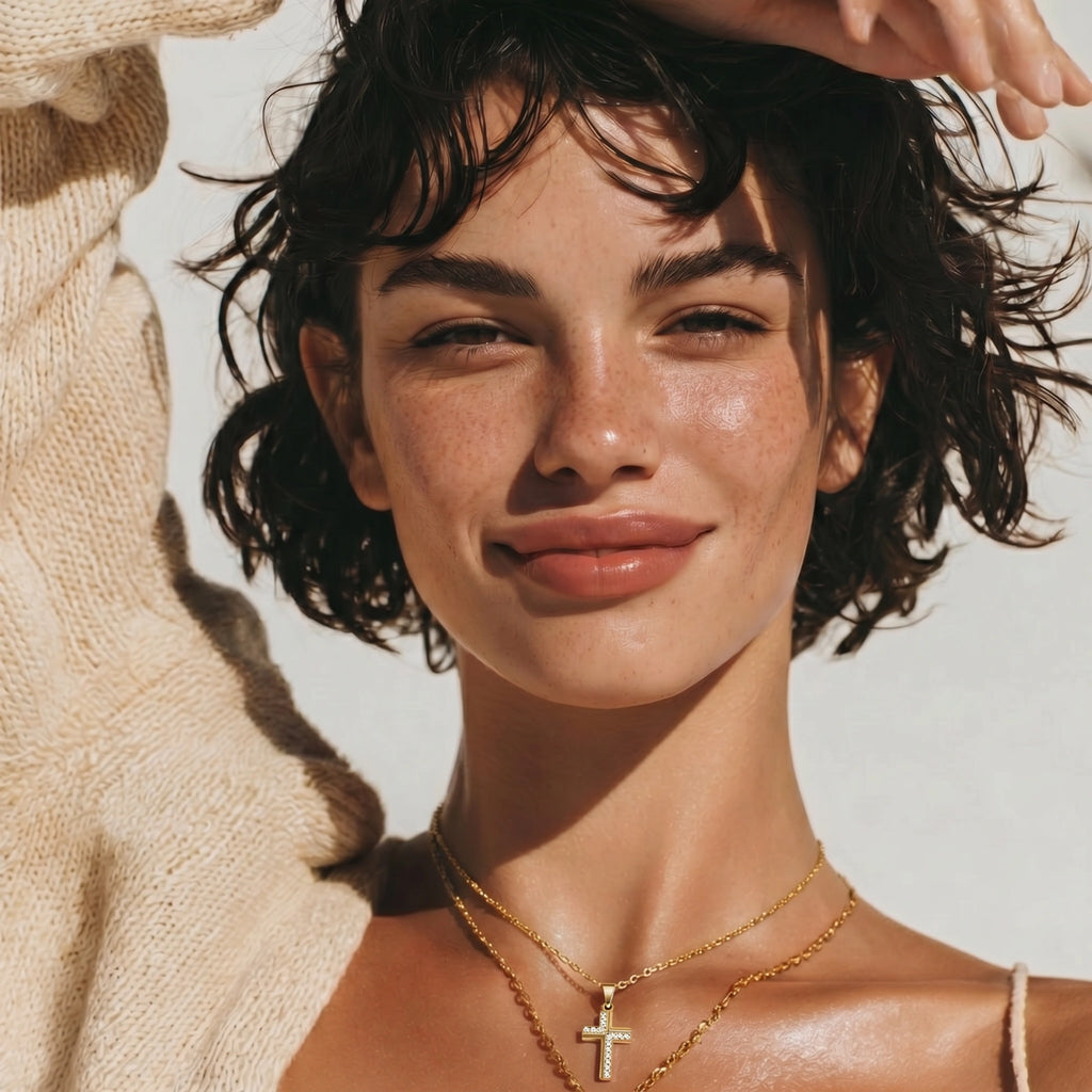 Divine Radiance Cross Necklace | Novaeli