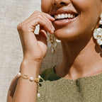 Golden Pearl Chain Bracelet | Novaeli